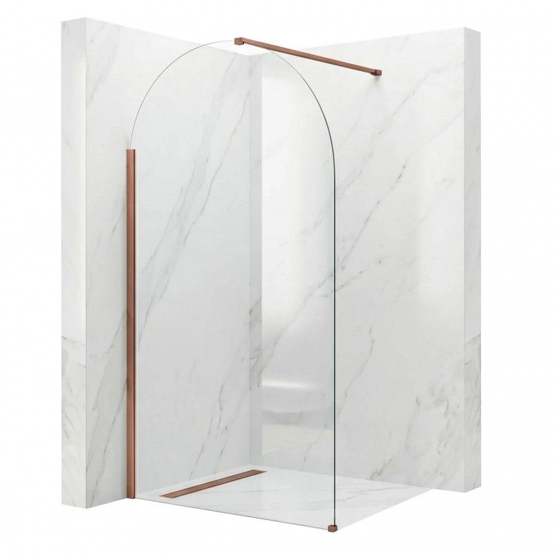Ścianka prysznicowa Walk-In Rea Heaven Brush Copper 90