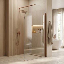 Ścianka prysznicowa Walk-In Rea Heaven Brush Copper 90