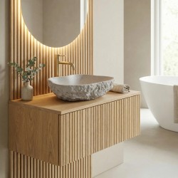 Umywalka nablatowa Rea Isla Beige