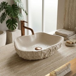 Umywalka nablatowa Rea Isla Warm Beige