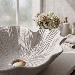Umywalka nablatowa Rea Flower Beige