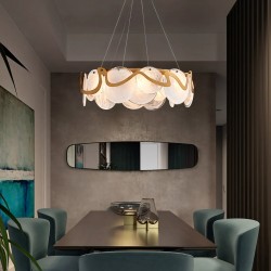 Lampa sufitowa wisząca APP1544-8CP Złota Szczotkowana