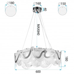 Lampa sufitowa wisząca APP1544-8CP Złota Szczotkowana