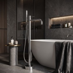 Bateria wannowa podłogowa Rea Lungo Diamond Chrom