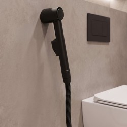 Bateria umywalkowa ze słuchawką bidetową Rea Lungo Czarna