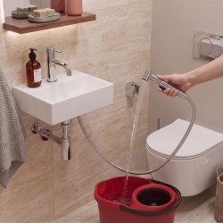 Bateria umywalkowa ze słuchawką bidetową Rea Lungo Chrom