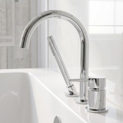 Bateria Wannowa 3-otworowa Rea Lungo Chrom