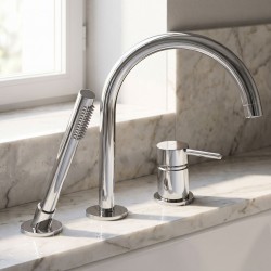 Bateria Wannowa 3-otworowa Rea Lungo Chrom