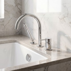 Bateria Wannowa 3-otworowa Rea Lungo Chrom