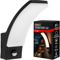 Lampa Elewacyjna kinkiet LED z czujnikiem ruchu JNH032-GM Czarna
