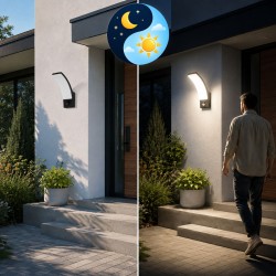Lampa Elewacyjna kinkiet LED z czujnikiem ruchu JNH032-GM Czarna