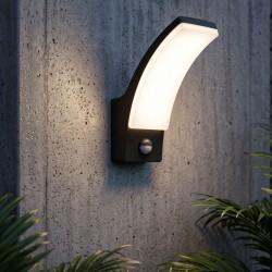 Lampa Elewacyjna kinkiet LED z czujnikiem ruchu JNH032-GM Czarna
