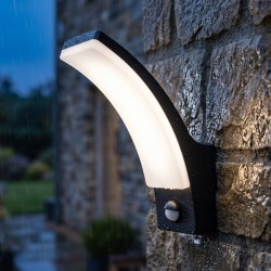 Lampa Elewacyjna kinkiet LED z czujnikiem ruchu JNH032-GM Czarna