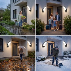 Lampa Elewacyjna kinkiet LED z czujnikiem ruchu JNH032-GM Czarna