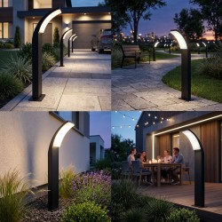 Lampa ogrodowa stojąca LED JNH033-G Czarna