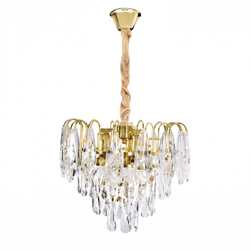 Lampa Wisząca z Kryształami SWE078-CP 30cm Złota