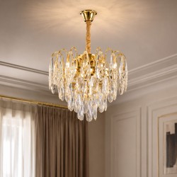 Lampa Wisząca z Kryształami SWE078-CP 30cm Złota