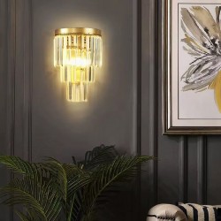 Lampa kryształowa kinkiet APP1535-1W Złota