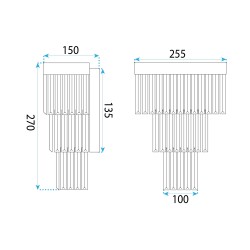 Lampa kryształowa kinkiet APP1535-1W Złota
