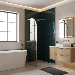 Ścianka prysznicowa Rea Sky Brush Gold 120
