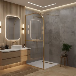Ścianka prysznicowa Rea Sky Brush Gold 120