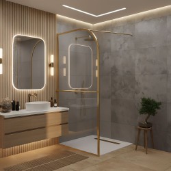 Ścianka prysznicowa Rea Sky Brush Gold 100