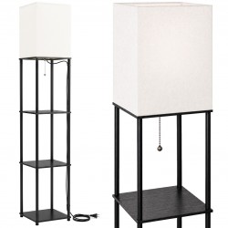 Lampa Stojąca Podłogowa JNH050-1F White z półkami