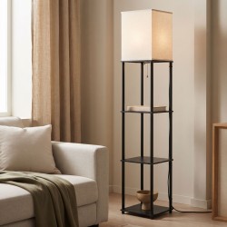 Lampa Stojąca Podłogowa JNH050-1F White z półkami