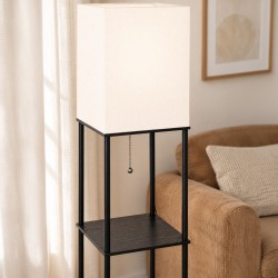 Lampa Stojąca Podłogowa JNH050-1F White z półkami