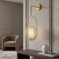 Lampa Ścienna Kinkiet APP1945-1W Złota