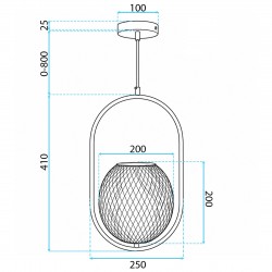 Lampa Sufitowa Wisząca Złota  APP1944-1CP