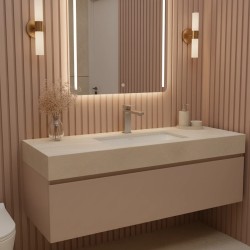 Bateria umywalkowa Rea Arlo Nikiel Szczotkowany Niska
