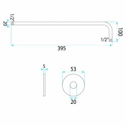 Ramię do deszczownicy okrągłe REA JS-9021 40cm Miedź szczotkowana