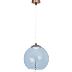 Lampa Wisząca LED Szklana kula Niebieska Toolight