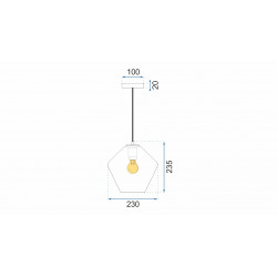 Lampa Sufitowa Szklana Transparent APP440-1CP Toolight
