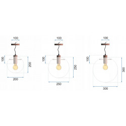 Lampa Sufitowa potrójna szklana Lassi