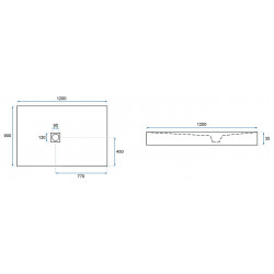 Brodzik prysznicowy kamienny Black Rock 90x120