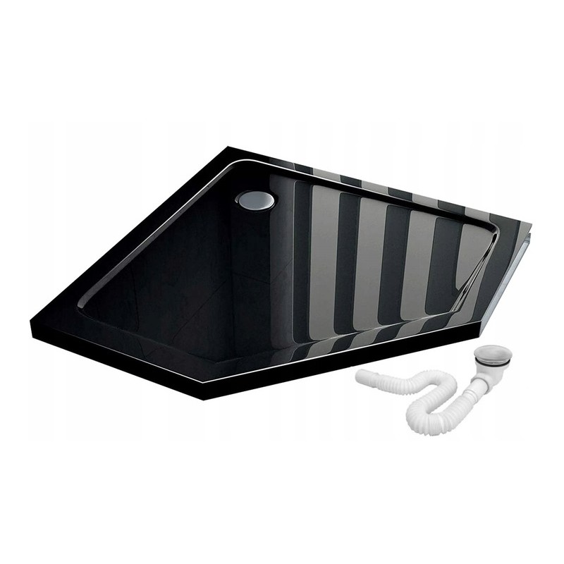 Brodzik prysznicowy Pięciokątny 90x90 Diamond Black Rea