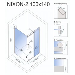 Kabina prysznicowa Rea Nixon 100x120 CM