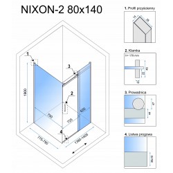 Kabina prysznicowa Rea Nixon 100x130 CM