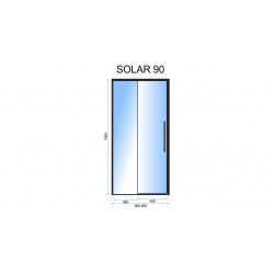 Drzwi Prysznicowe Solar Black 100 cm Rea