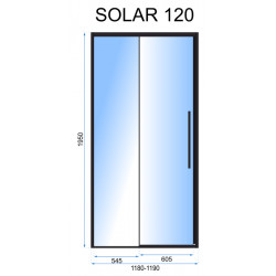Drzwi Prysznicowe Solar Black 140 cm Rea