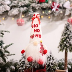 Krasnal Skrzat Świąteczny LED 36 cm Ho Ho Ho White