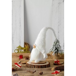 Krasnal Skrzat Świąteczny Biały 50 cm YX068