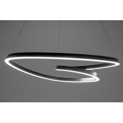 Lampa sufitowa wisząca Ring Black LED + Pilot