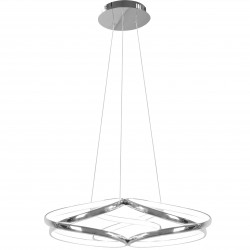 Lampa sufitowa wisząca Ring Chrom Flat LED + Pilot