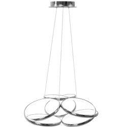 Lampa sufitowa wisząca Ring Chrom Flat LED + Pilot