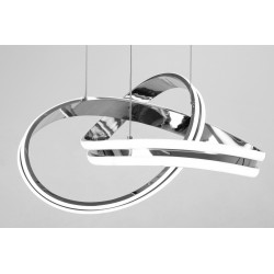 Lampa sufitowa wisząca Ring Chrom LED + Pilot