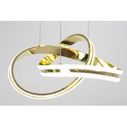 Lampa sufitowa wisząca Ring Gold LED + Pilot