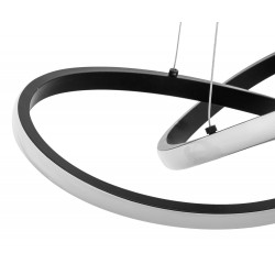 Lampa sufitowa wisząca Ring Black Flat LED + Pilot